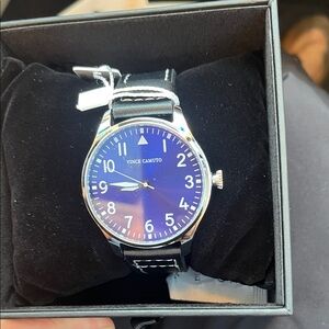 NWT Vince Camuto Men's Silver and Blue Watch